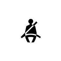 Výstražná kontrolka nezapnutí bezpečnostního pásu řidiče a podle vozidla bezpečnostního pásu předního spolujezdce.