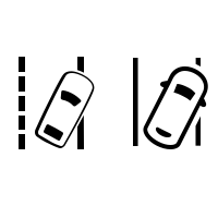 Varovné kontrolky systému upozornění na vyjetí z jízdního pruhu (podle vybavení vozidla)